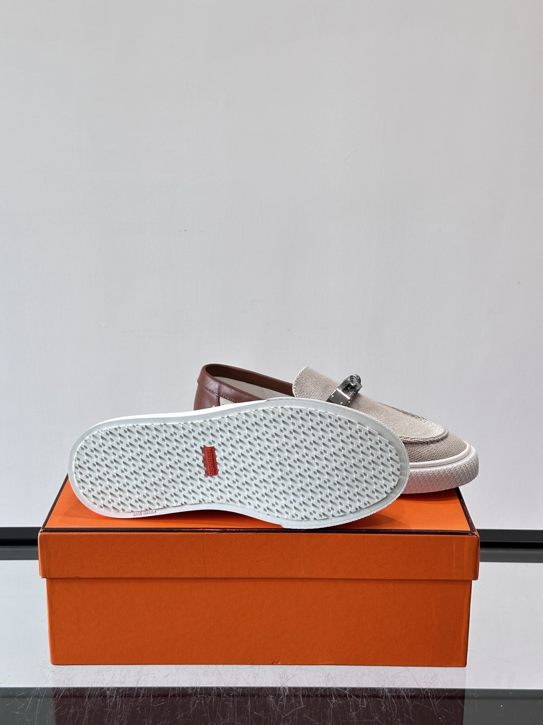 Hermes Canvas Kelly Loafers