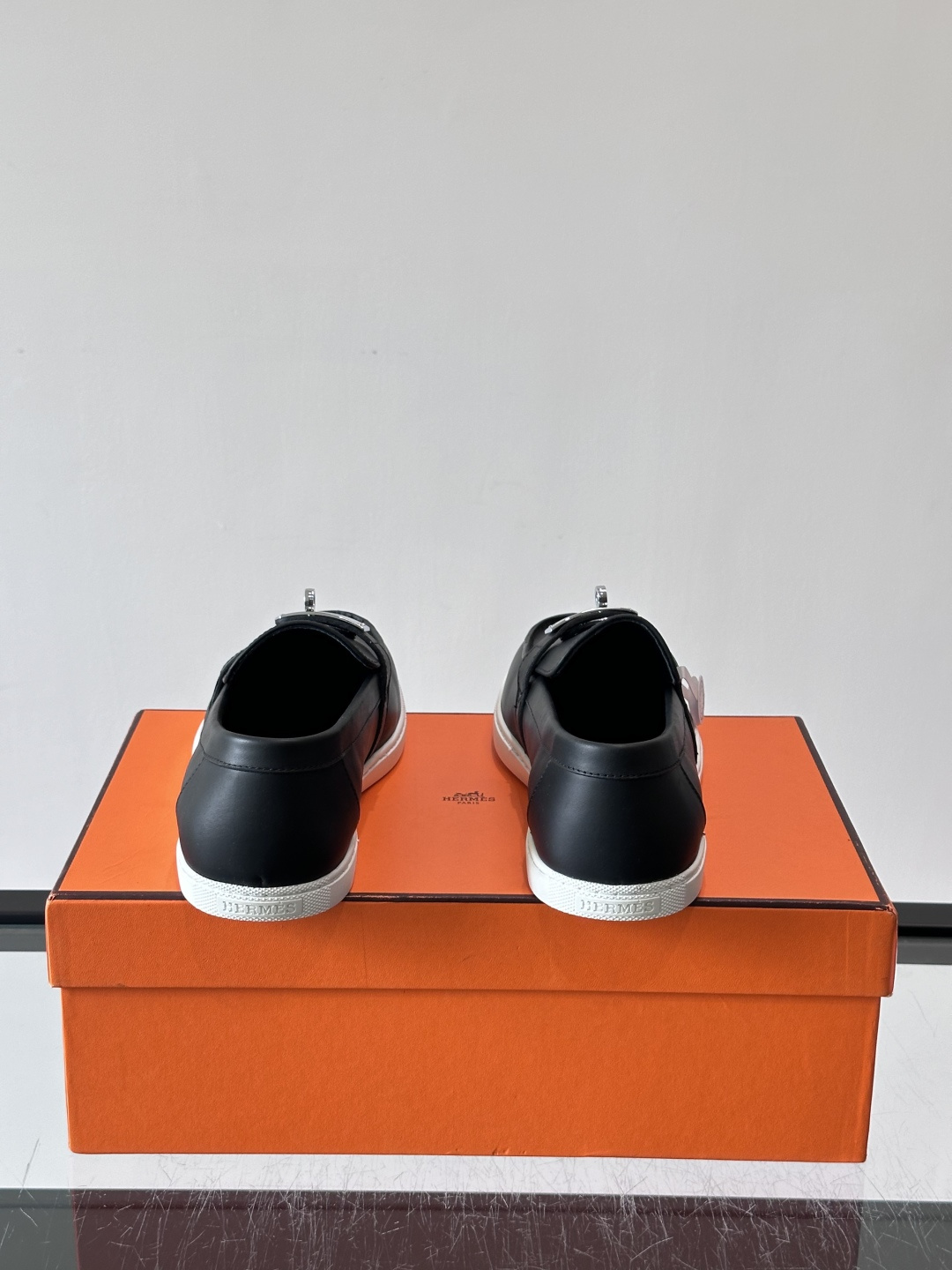 Hermes Black Smooth Leather Kelly Loafers