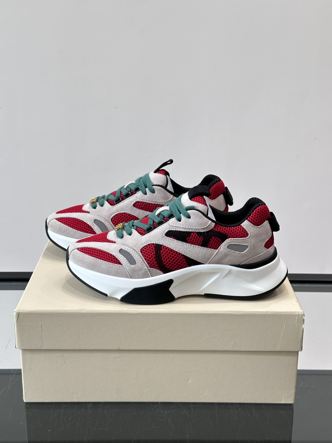 Valentino Garavani Red Grey Sneakers