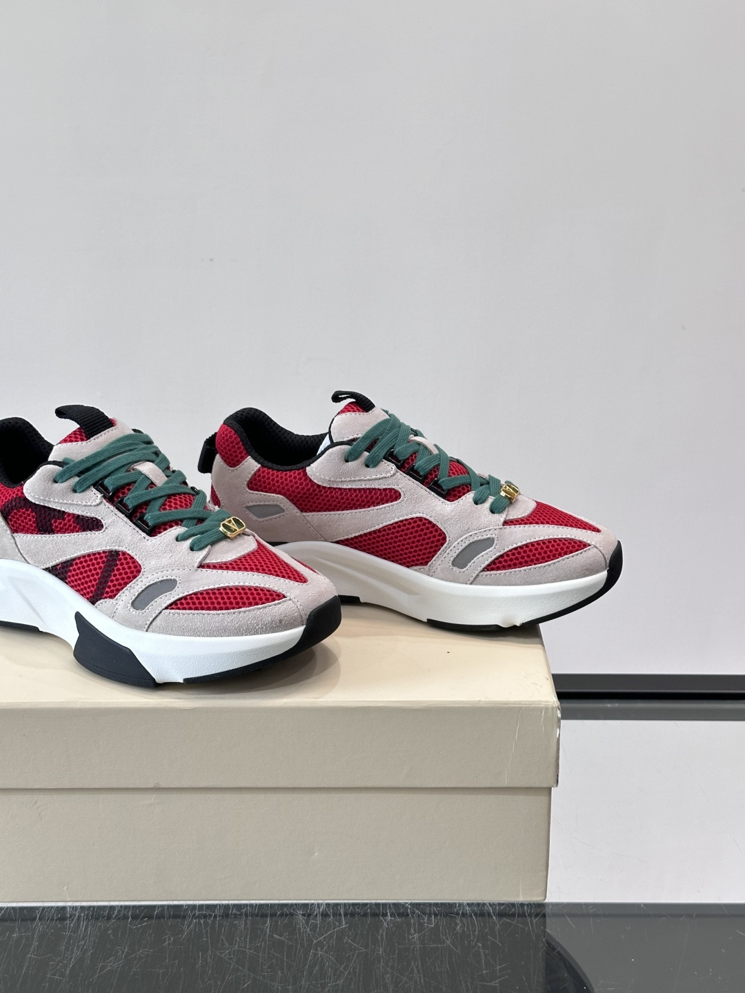 Valentino Garavani Red Grey Sneakers