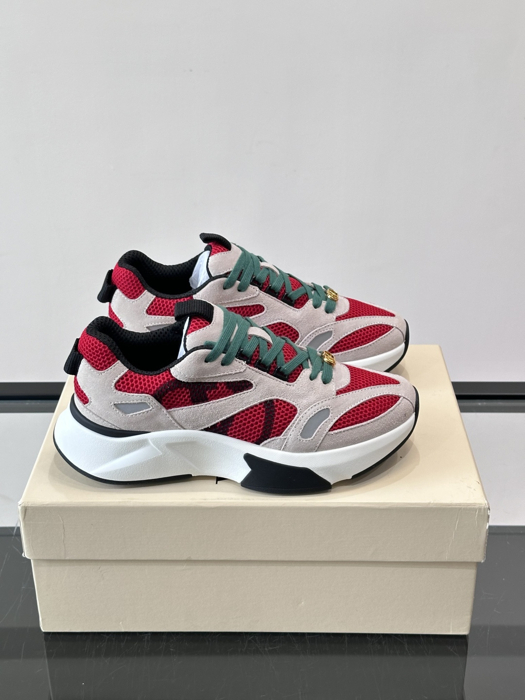 Valentino Garavani Red Grey Sneakers