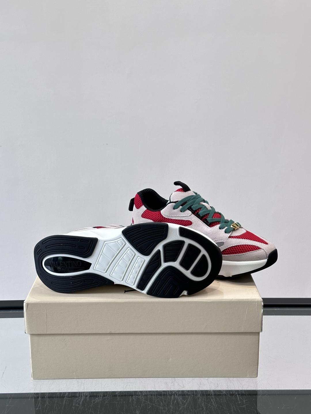 Valentino Garavani Red Grey Sneakers