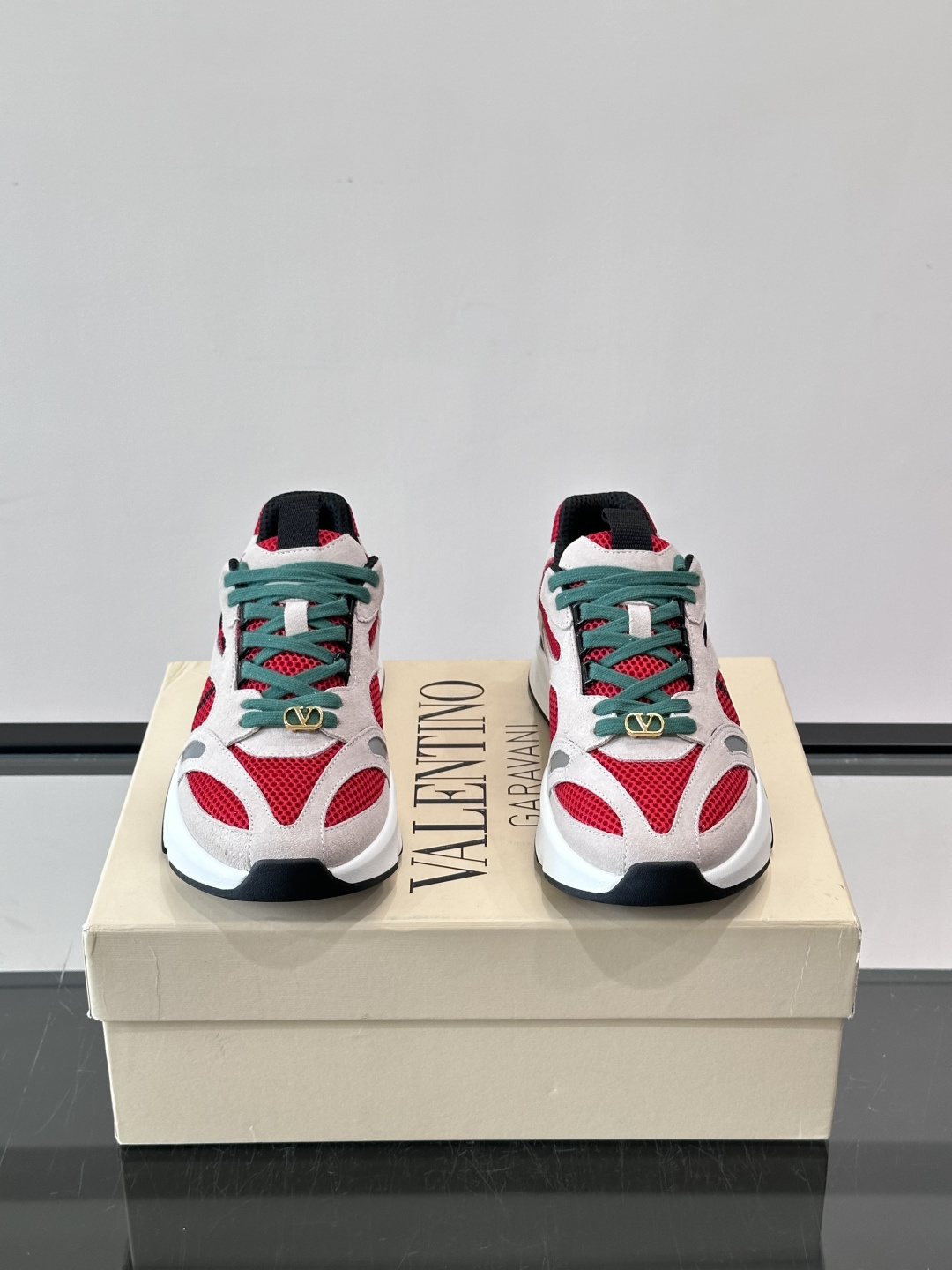 Valentino Garavani Red Grey Sneakers