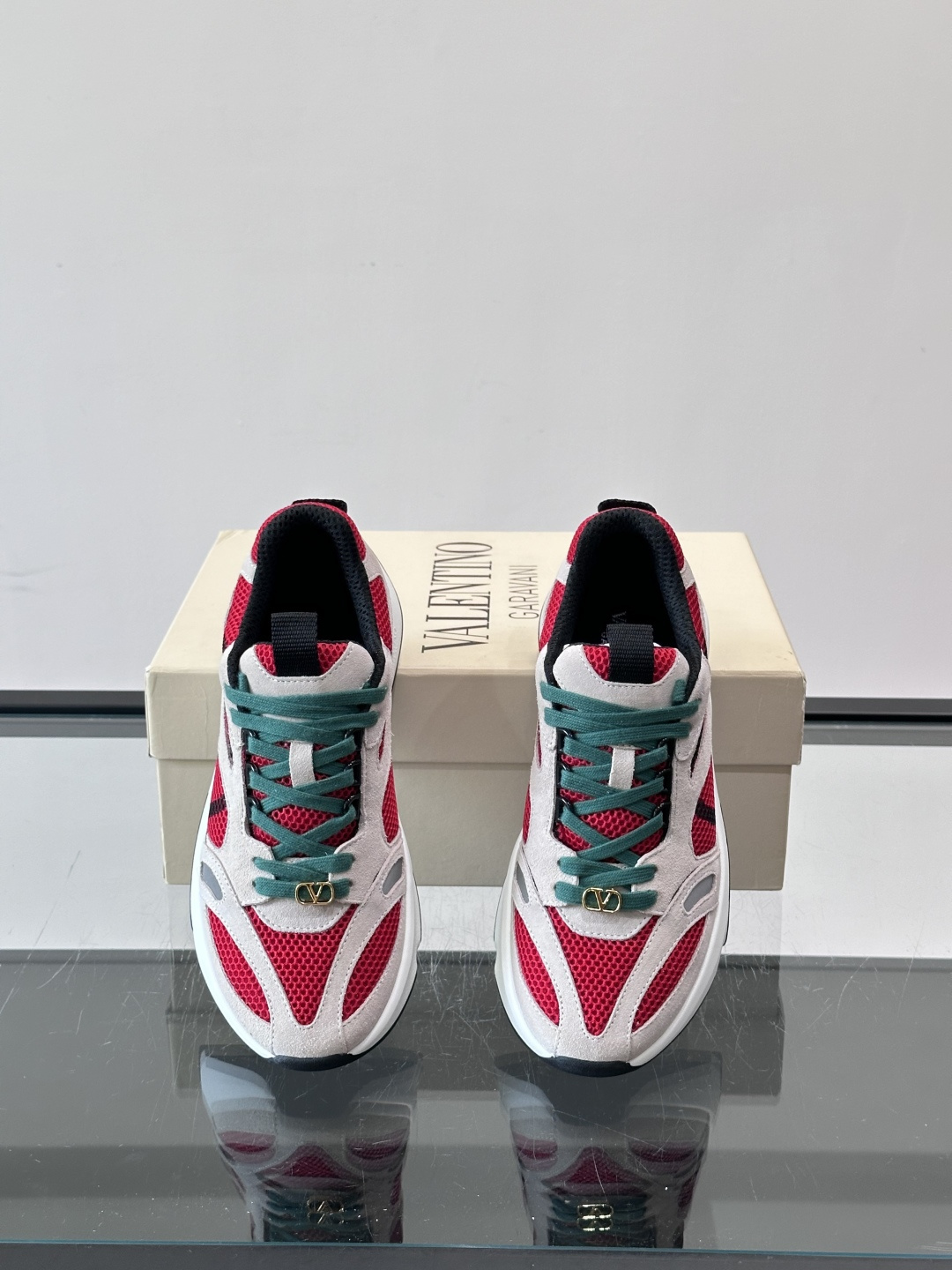 Valentino Garavani Red Grey Sneakers