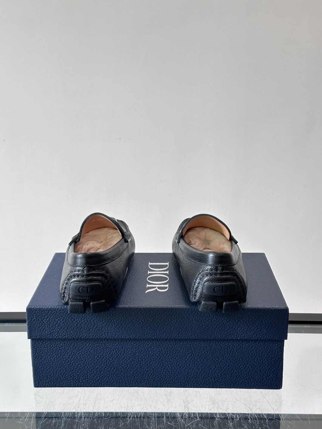 Christian Dior black Pebbled Leather Loafers