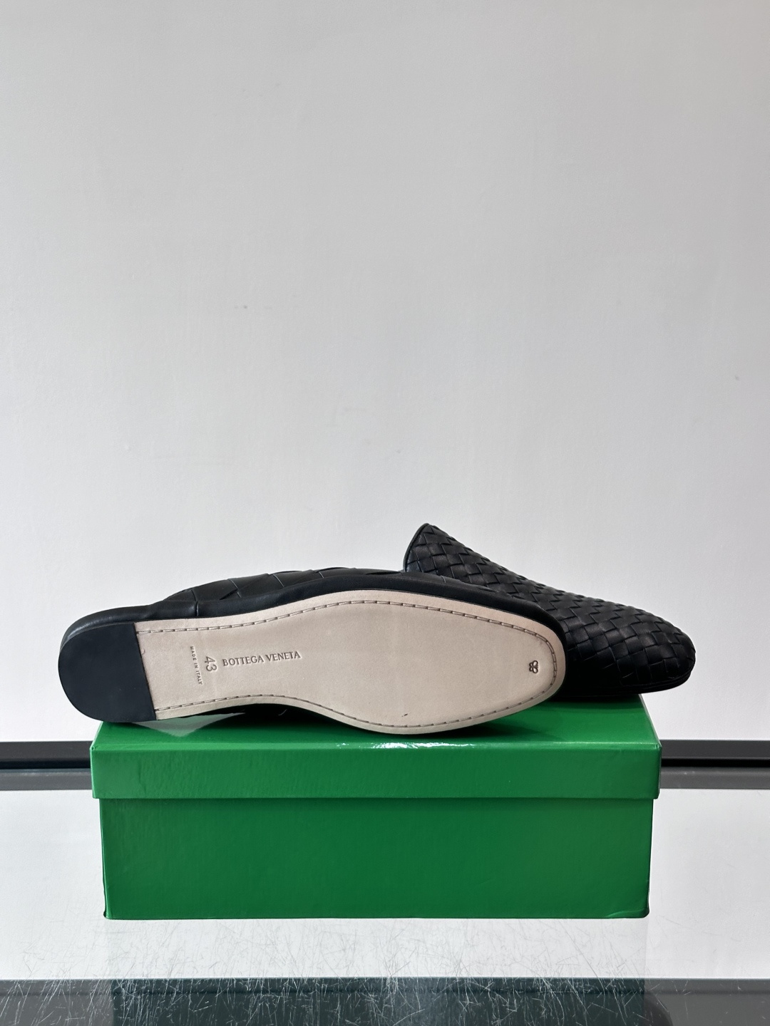 Bottega Veneta Black Woven Mules