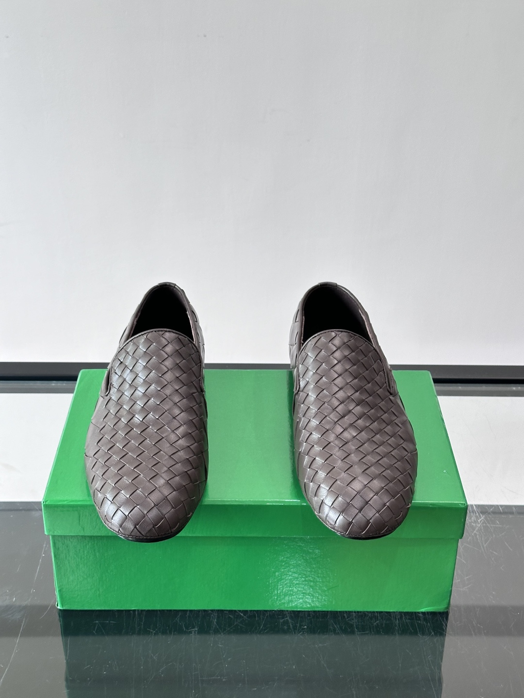Bottega Veneta Dark Brown Woven Loafers