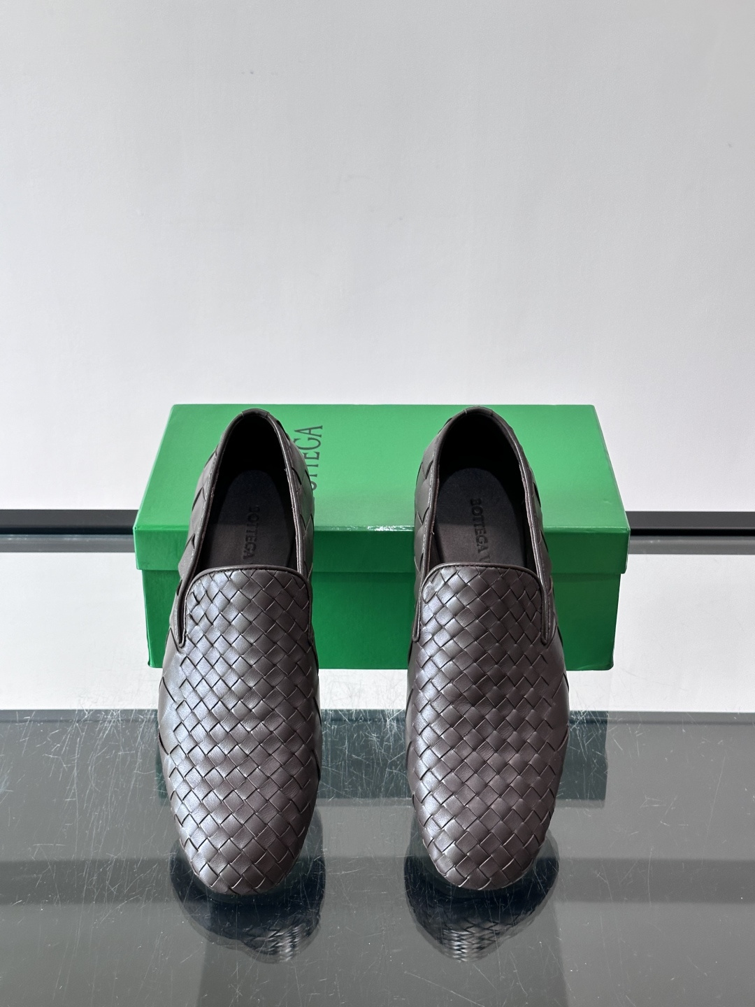 Bottega Veneta Dark Brown Woven Loafers