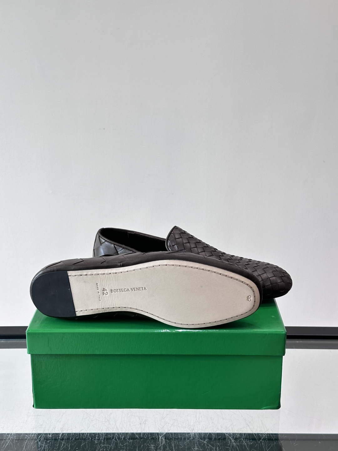 Bottega Veneta Dark Brown Woven Loafers