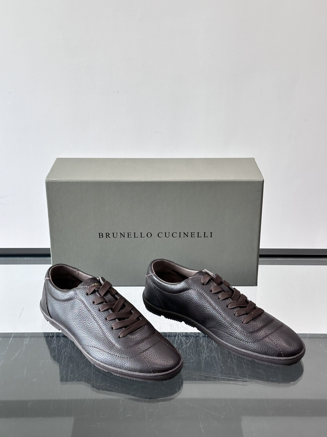 Brunello Cucinelli Pebbled Leather Sneakers