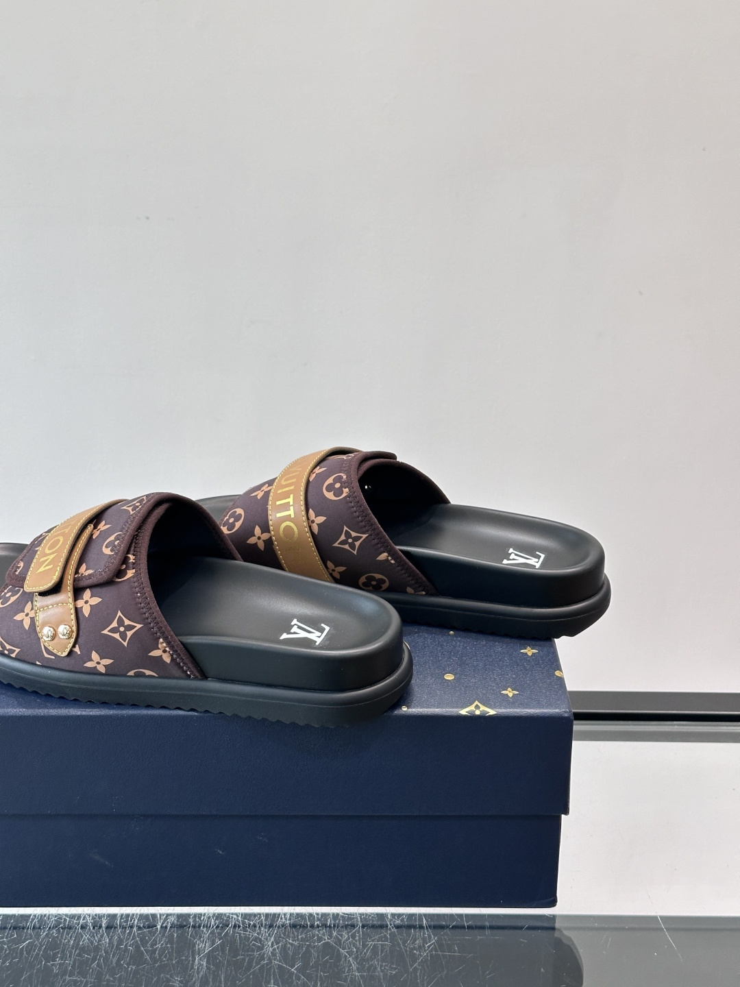 LV Monogram Canvas Strap Slide Sandals