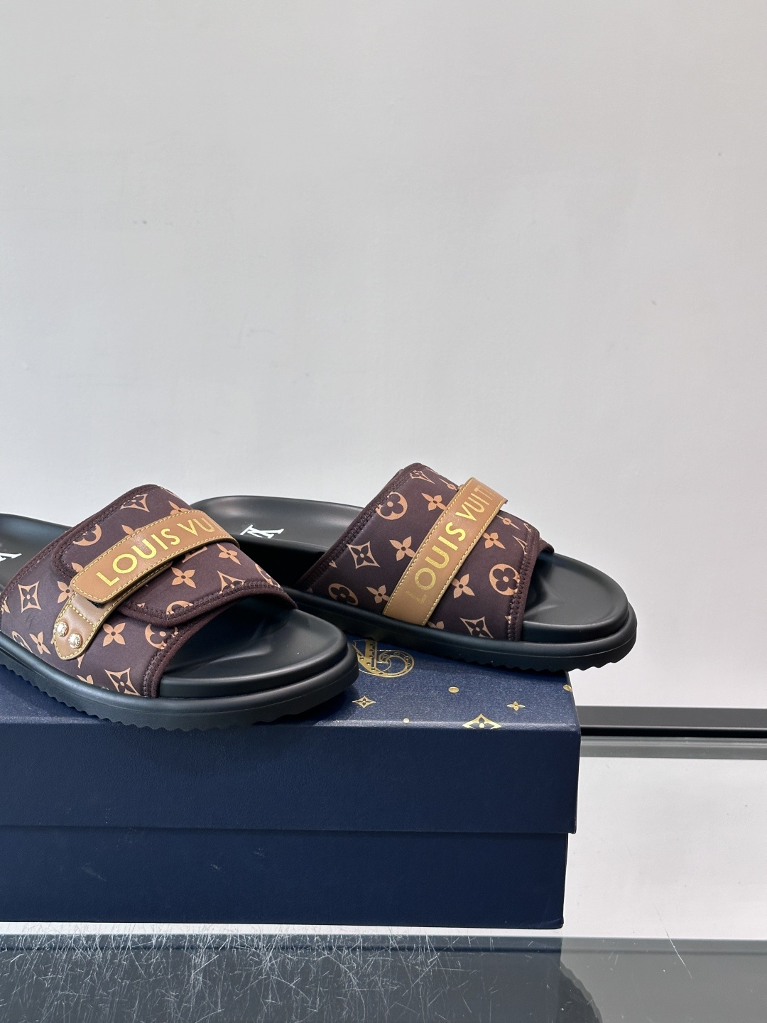 LV Monogram Canvas Strap Slide Sandals