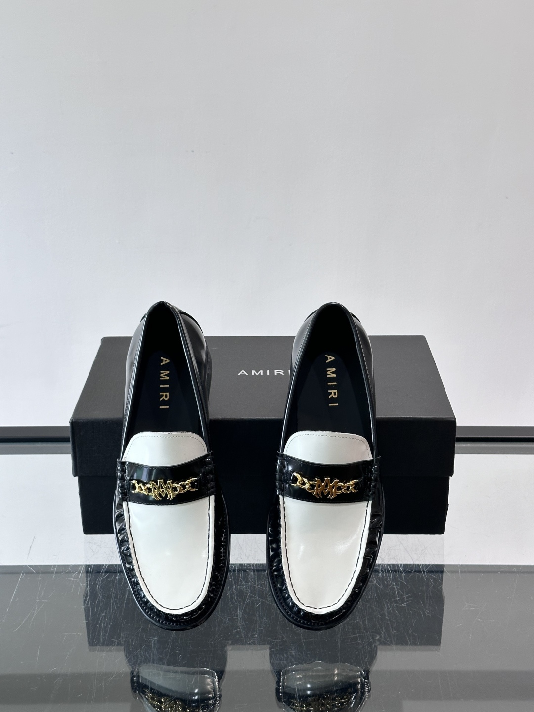 AMIRI MA Chain Gold Logo Loafers