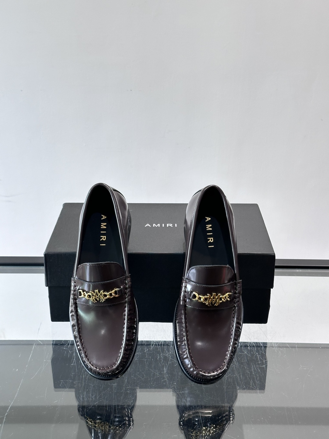 AMIRI MA Chain Gold Logo Loafers