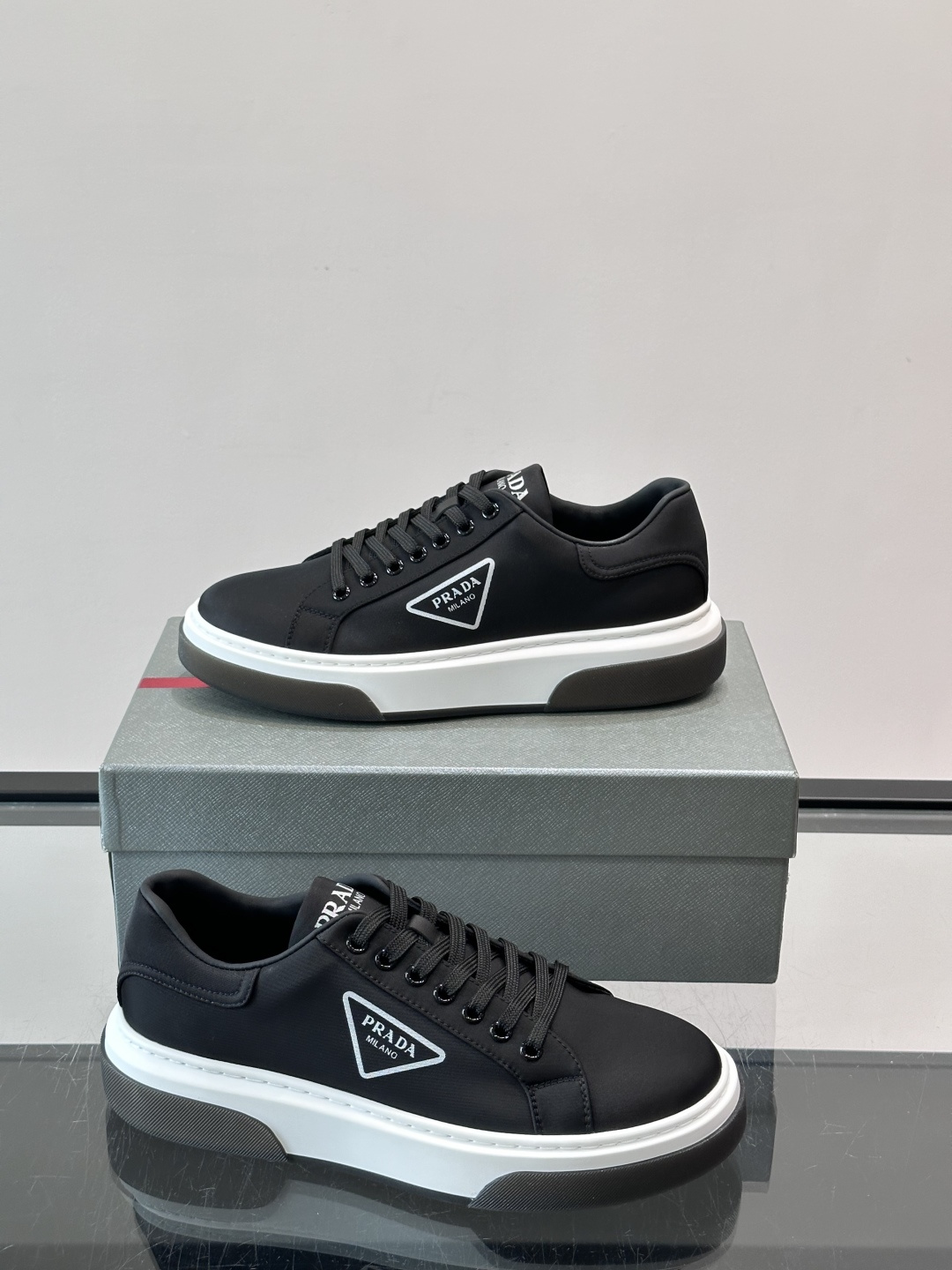 Prada Triangle Logo Nylon Platform Casual Shoes