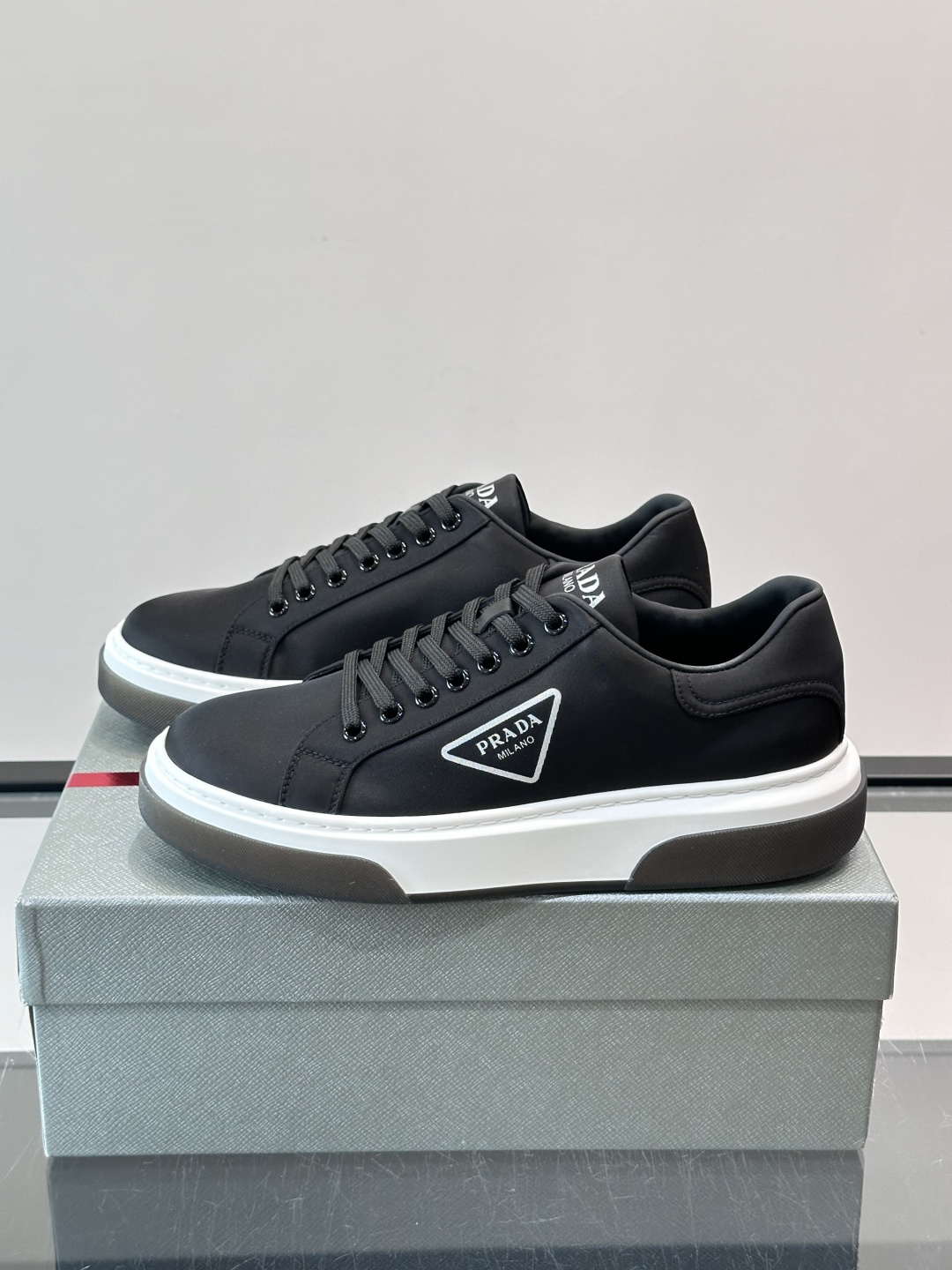 Prada Triangle Logo Nylon Platform Casual Shoes