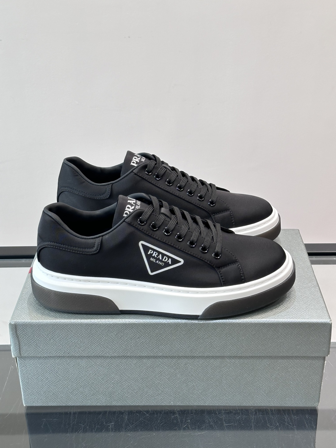 Prada Triangle Logo Nylon Platform Casual Shoes