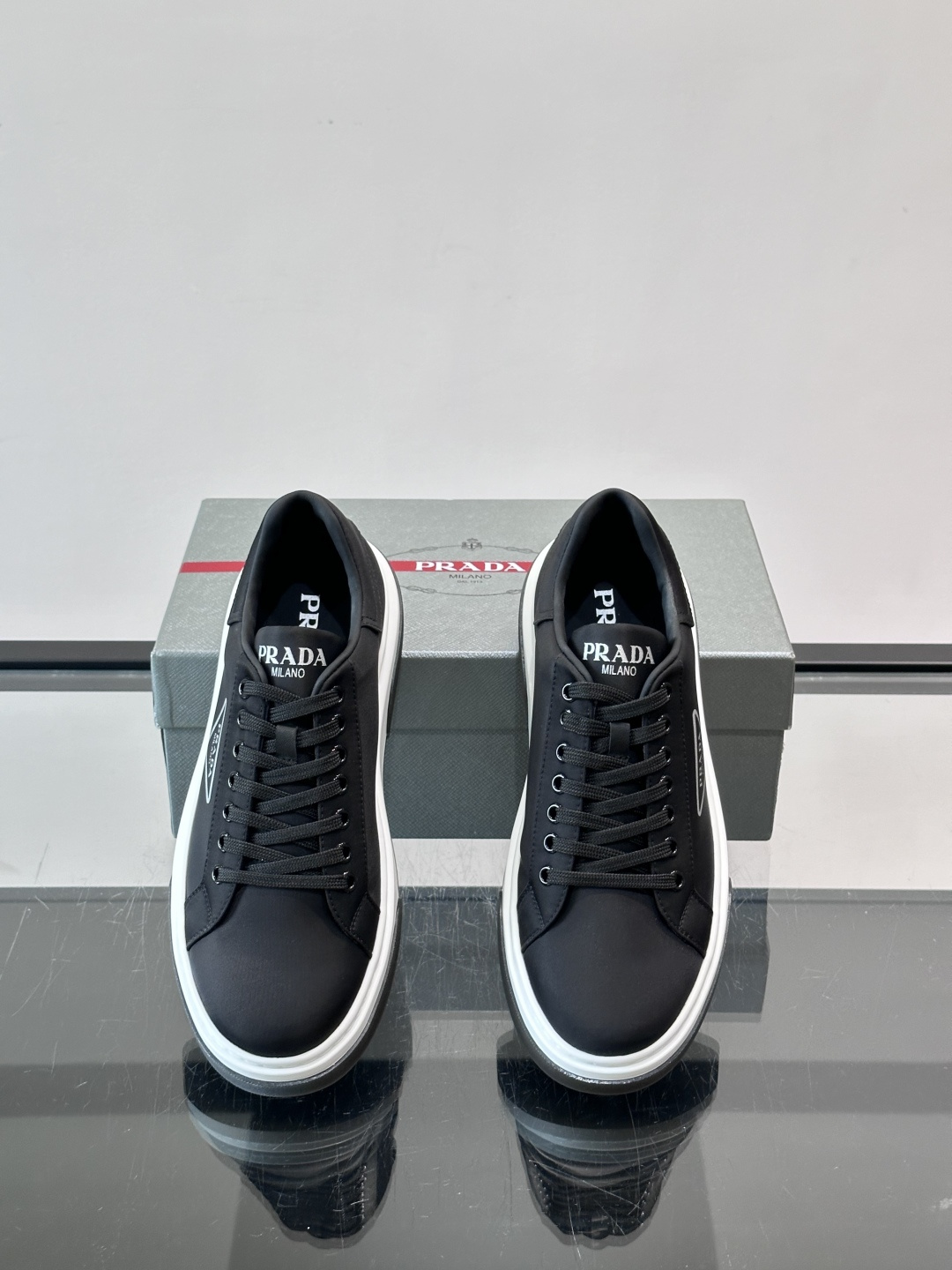 Prada Triangle Logo Nylon Platform Casual Shoes