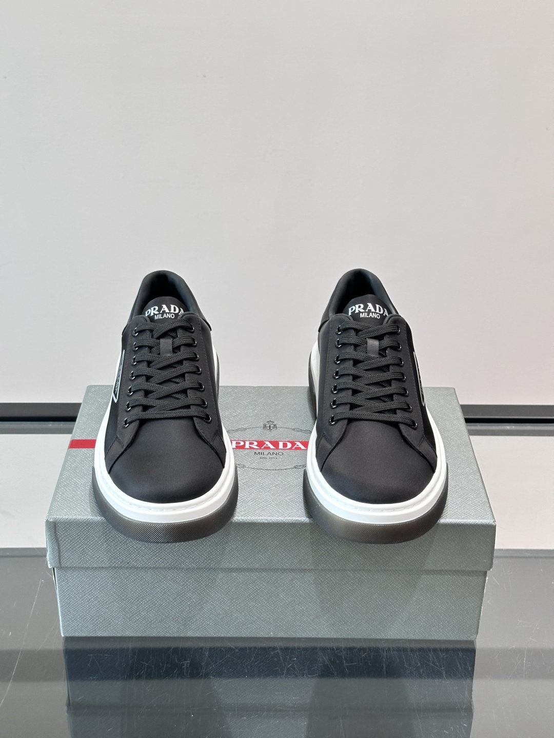 Prada Triangle Logo Nylon Platform Casual Shoes