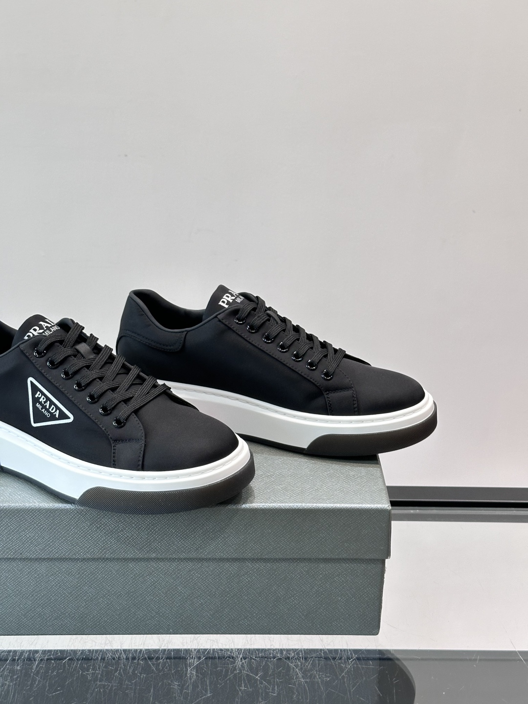 Prada Triangle Logo Nylon Platform Casual Shoes