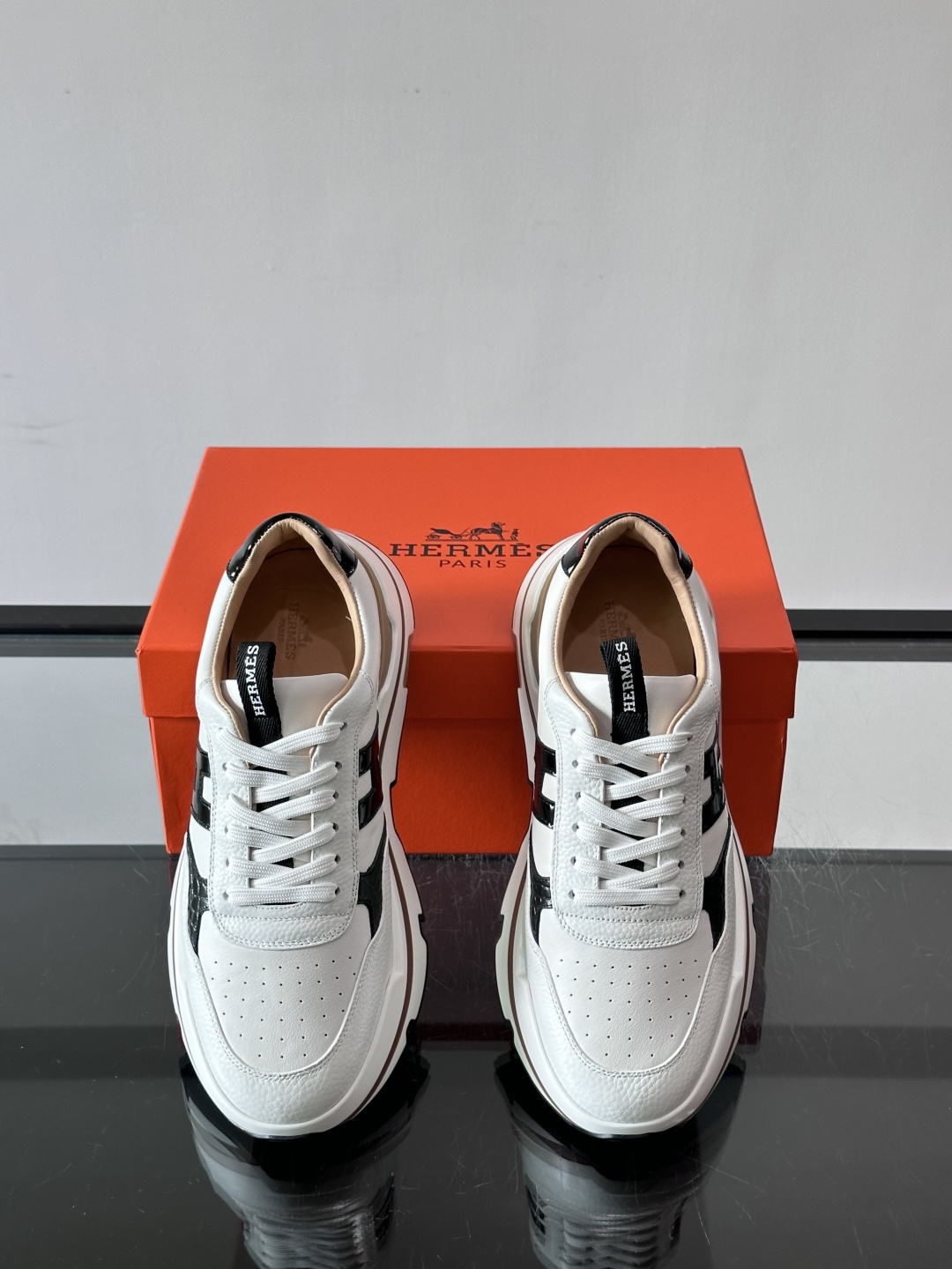 Hermes H Logo Platform Casual Sneakers