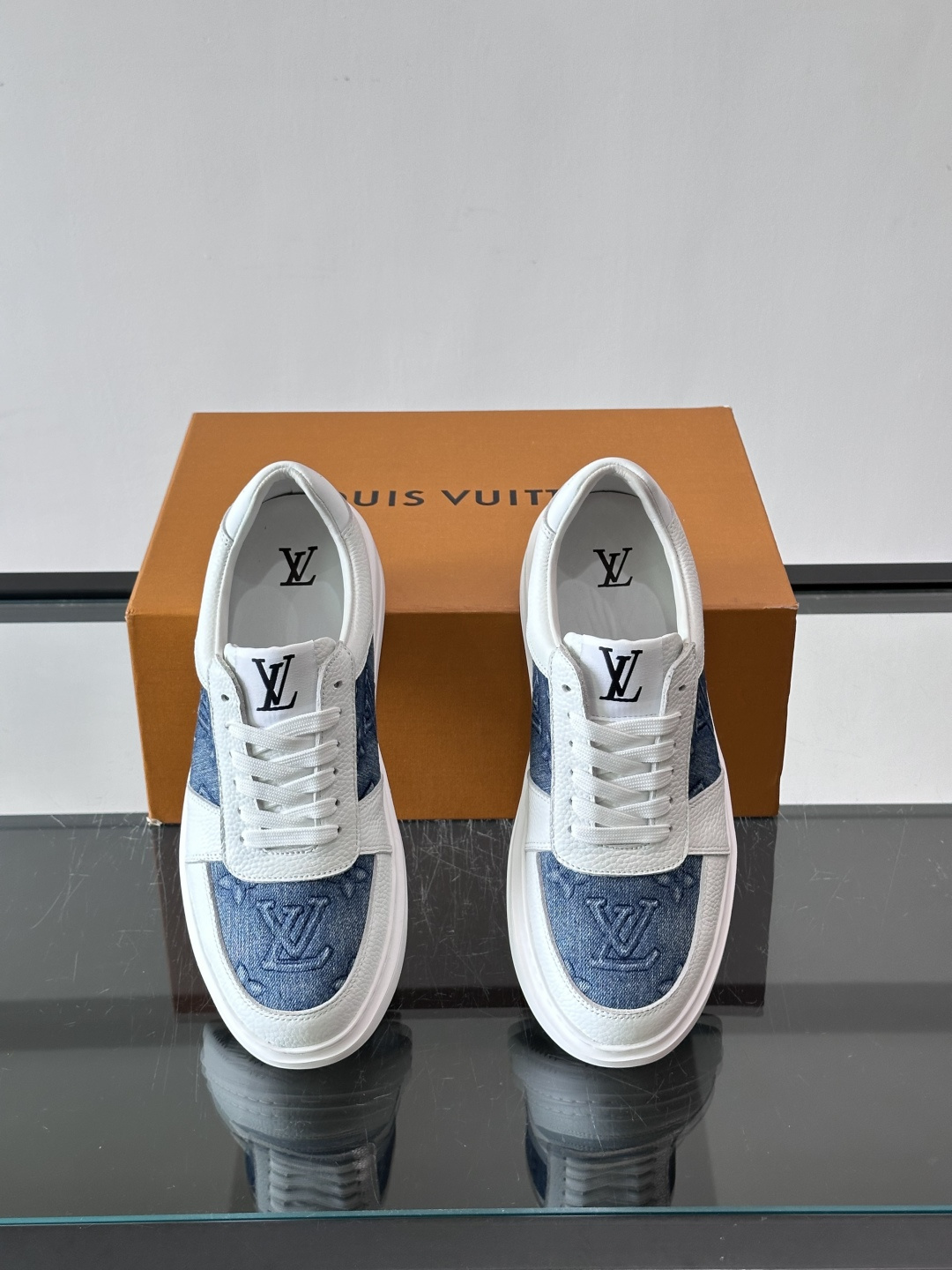 LV Denim Monogram Casual Sneakers