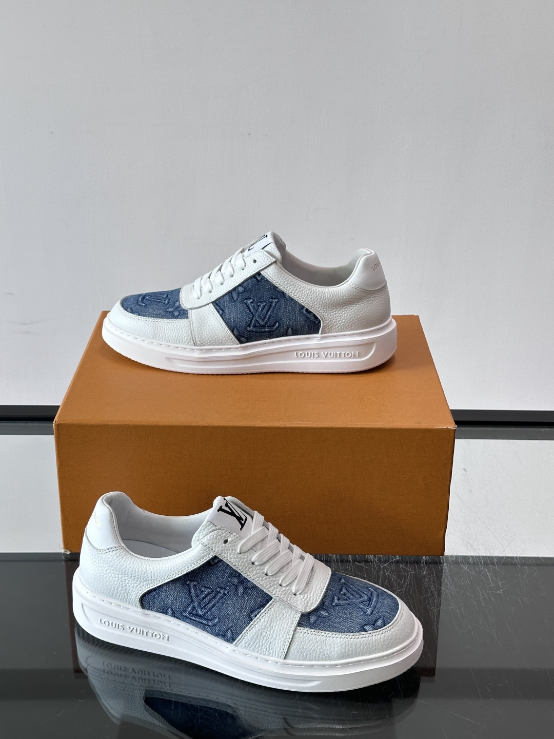 LV Denim Monogram Casual Sneakers