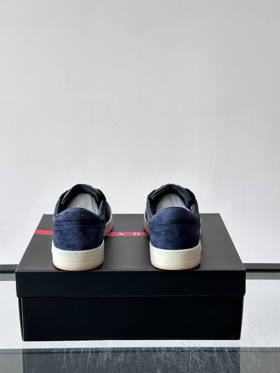 Prada Navy Triangle Logo Casual Sneakers