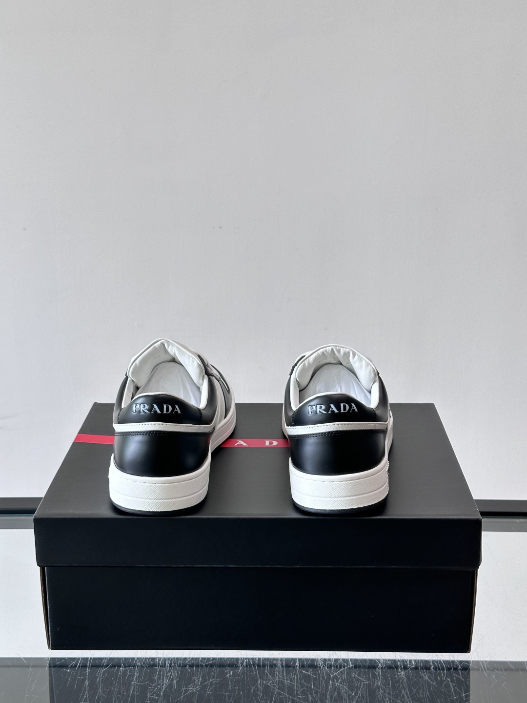Prada Two-Tone Leather Skate Sneakers