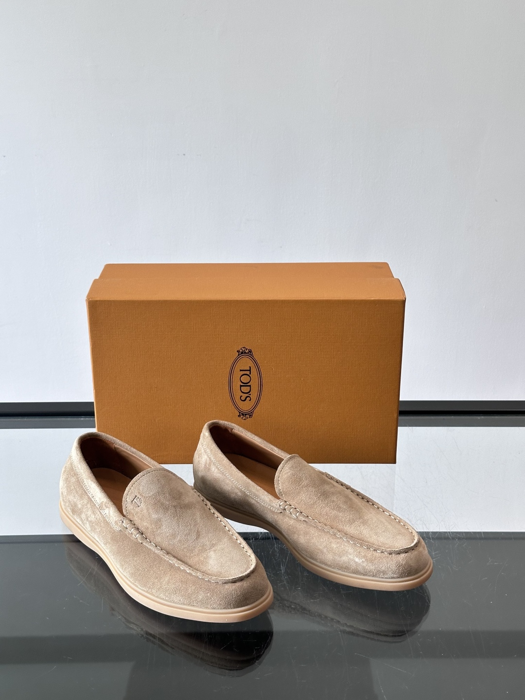 Tod's Light Khaki Suede Gommino Driving Loafers