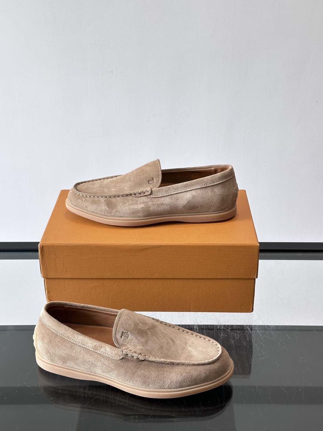 Tod's Light Khaki Suede Gommino Driving Loafers
