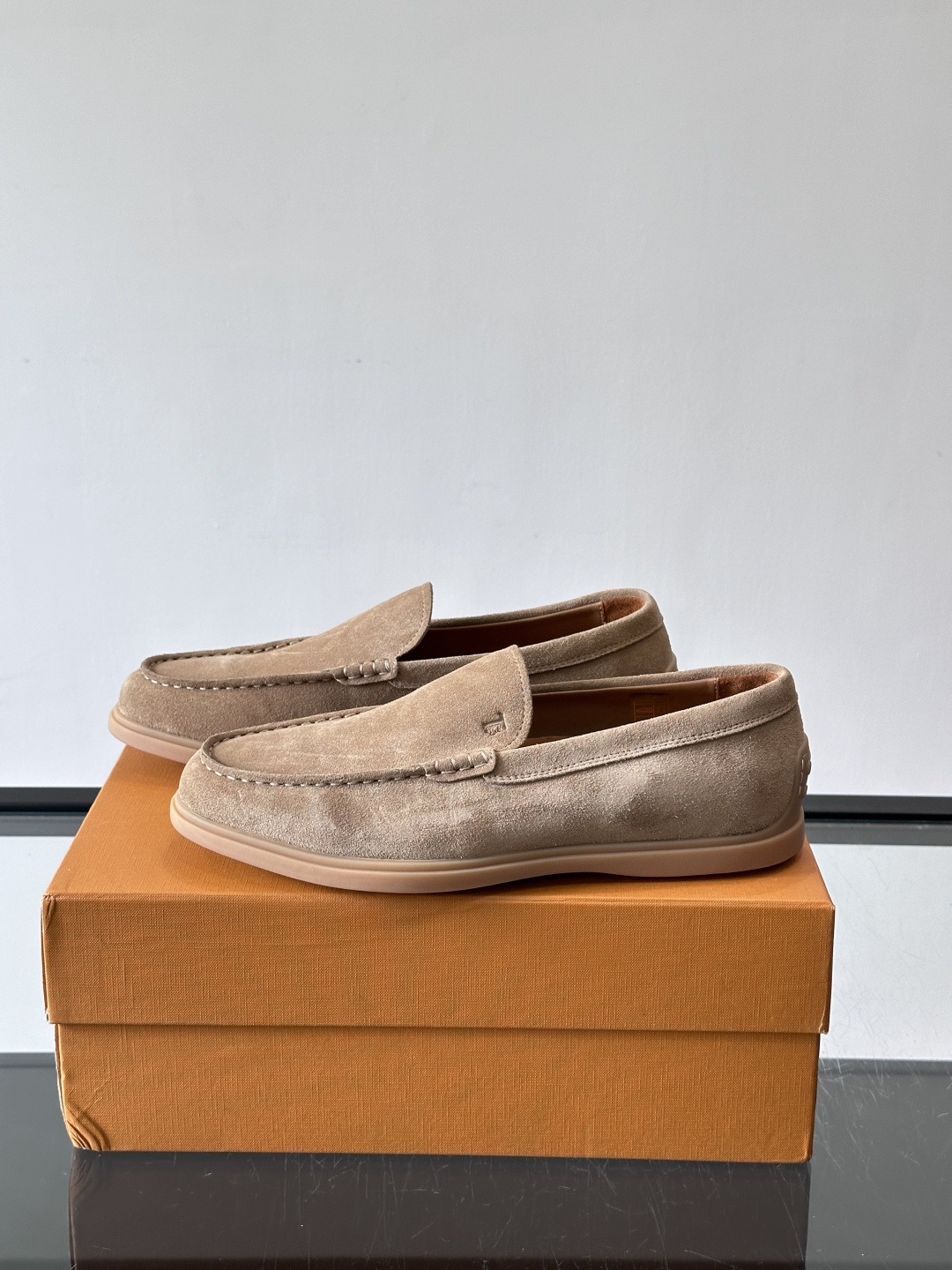 Tod's Light Khaki Suede Gommino Driving Loafers