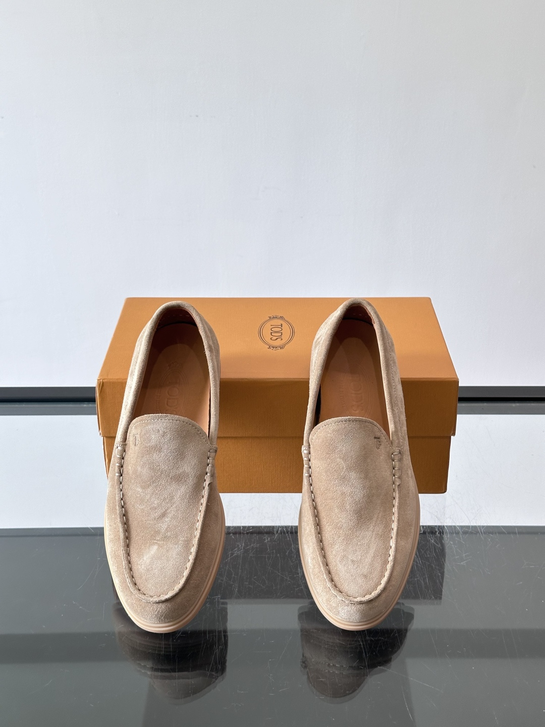 Tod's Light Khaki Suede Gommino Driving Loafers