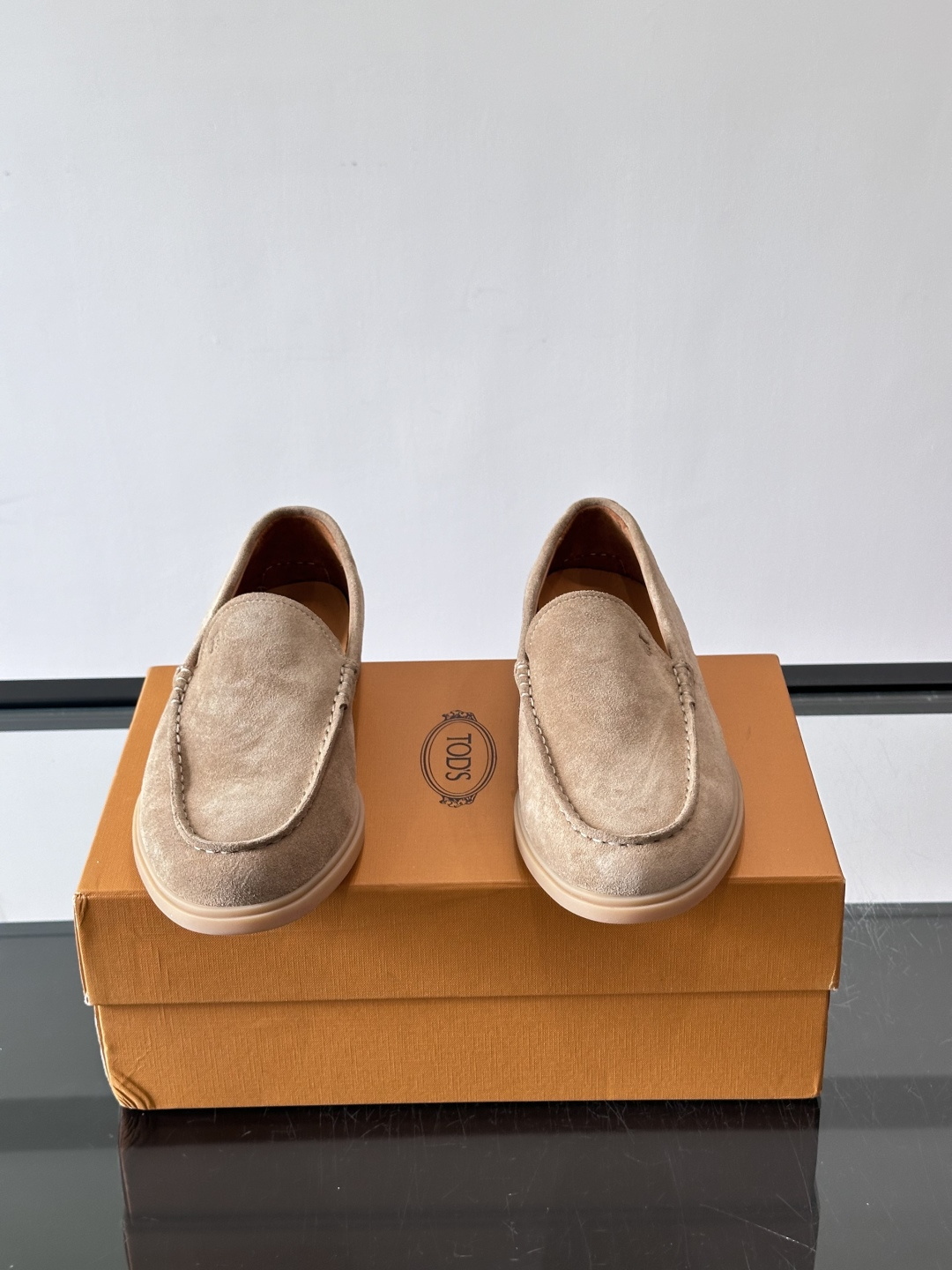 Tod's Light Khaki Suede Gommino Driving Loafers