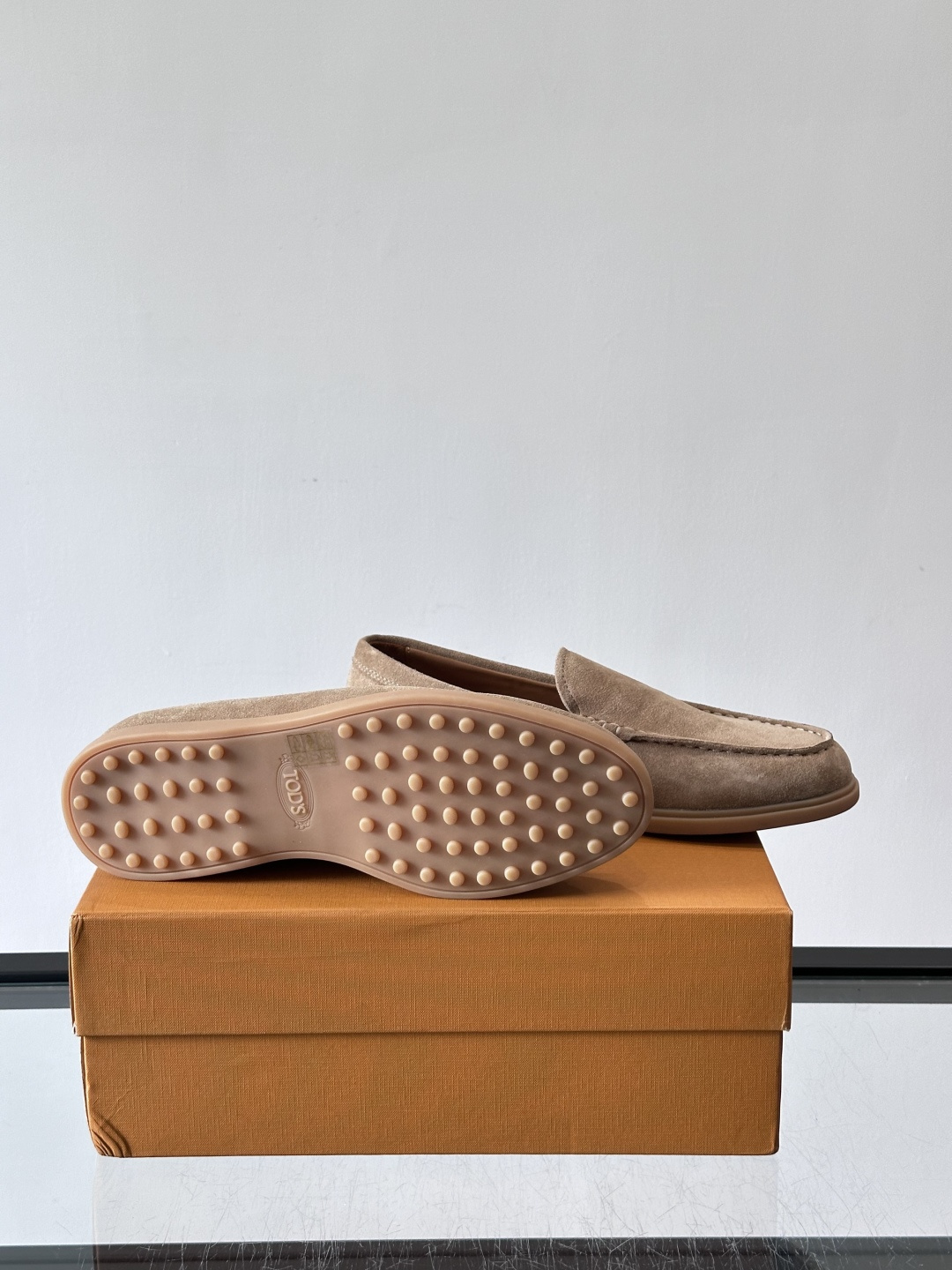 Tod's Light Khaki Suede Gommino Driving Loafers