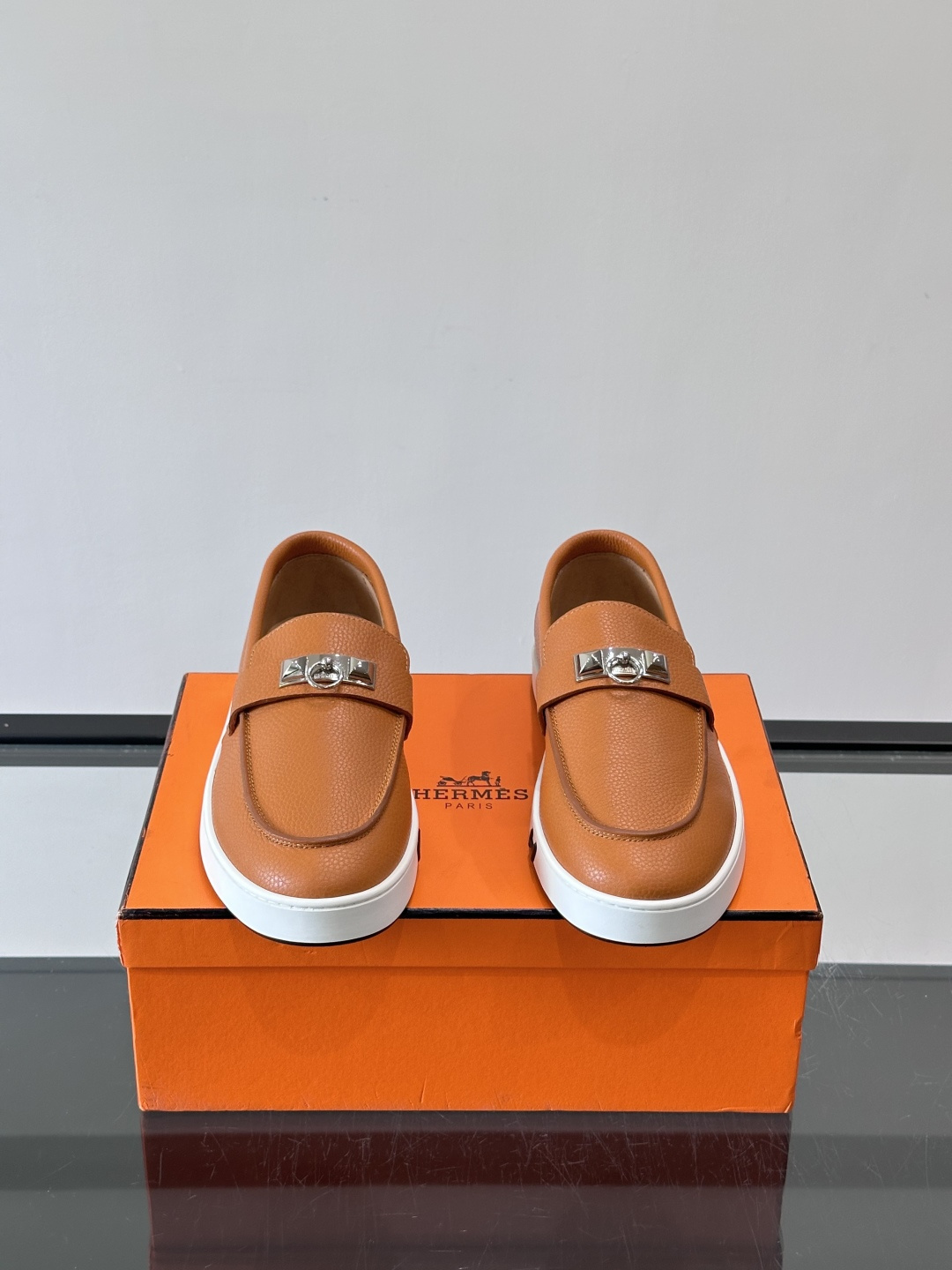 Hermes Grain Leather Kelly Buckle Loafer Sneakers