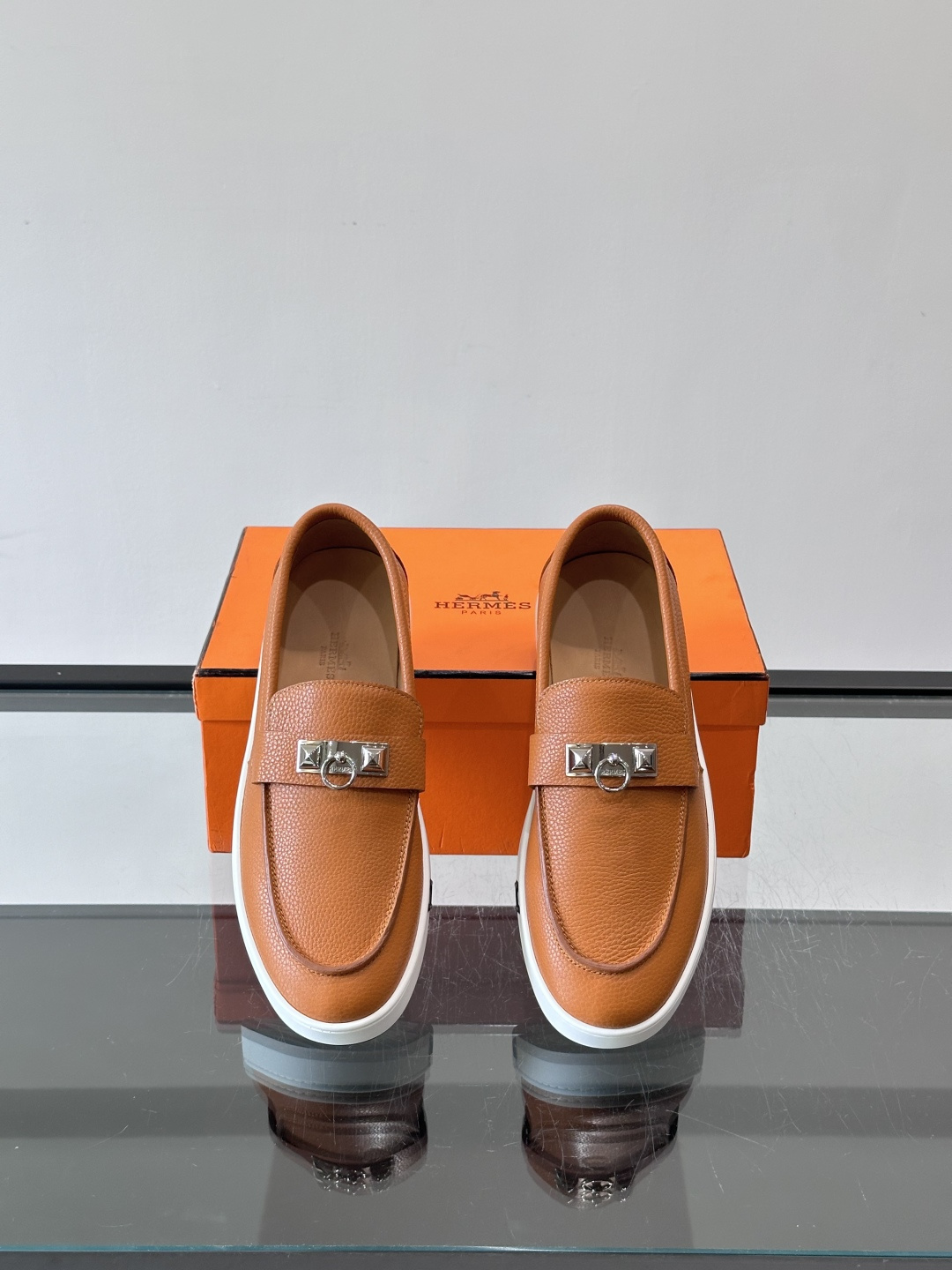 Hermes Grain Leather Kelly Buckle Loafer Sneakers