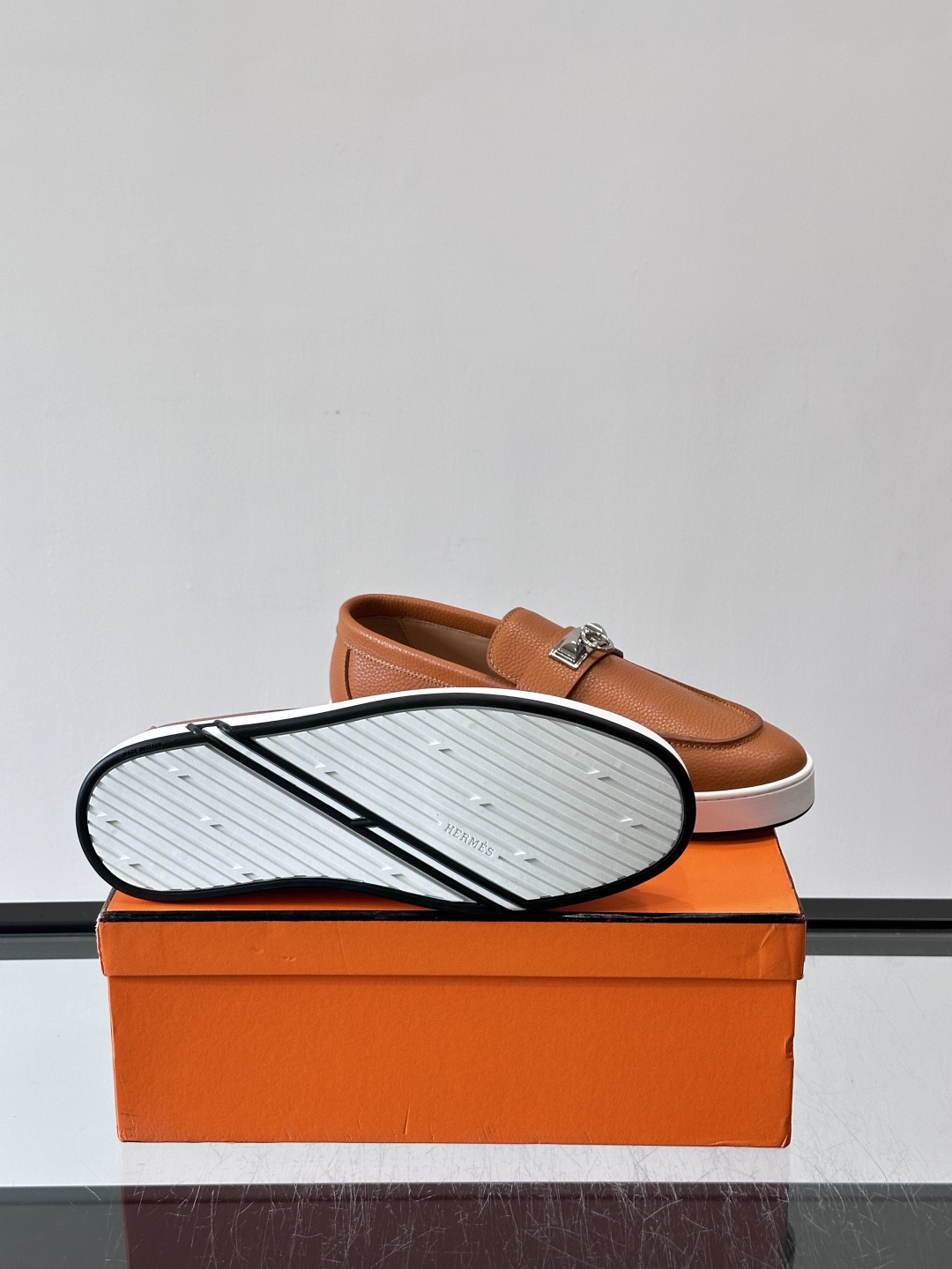 Hermes Grain Leather Kelly Buckle Loafer Sneakers