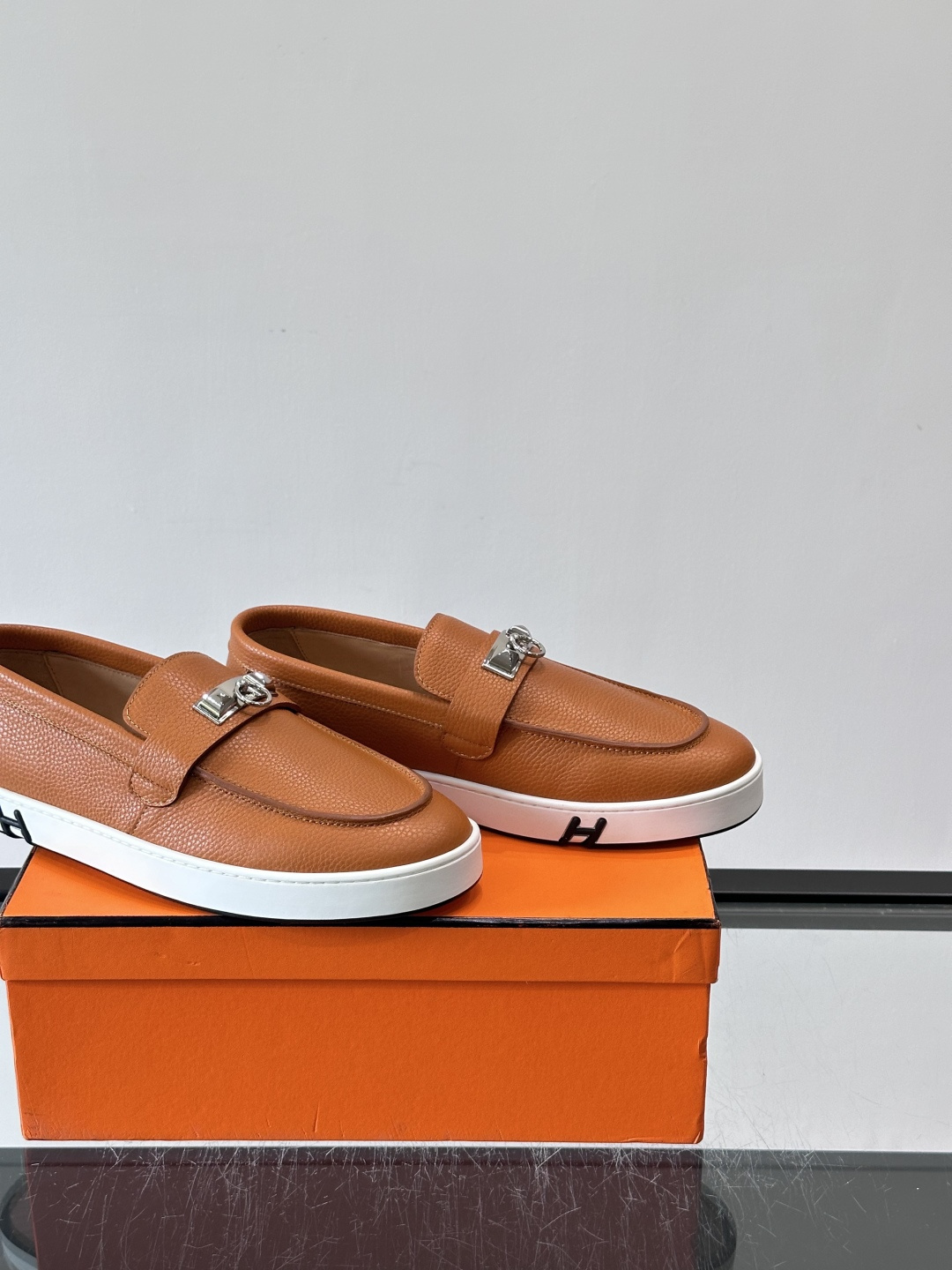 Hermes Grain Leather Kelly Buckle Loafer Sneakers