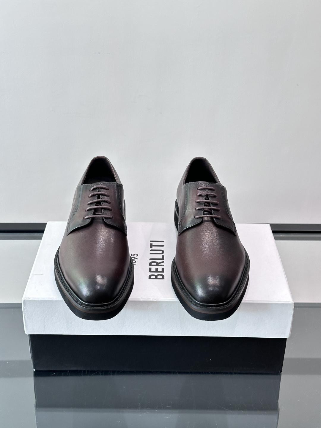 Berluti  Brown Scritto Script Leather Derby Shoes