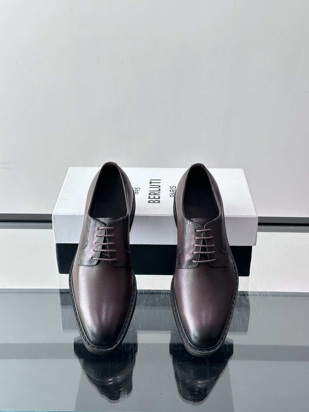 Berluti  Brown Scritto Script Leather Derby Shoes
