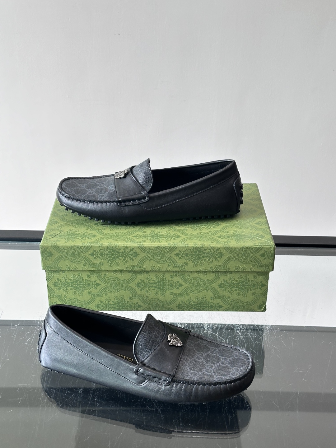 Gucci GG Canvas Driving Loafers