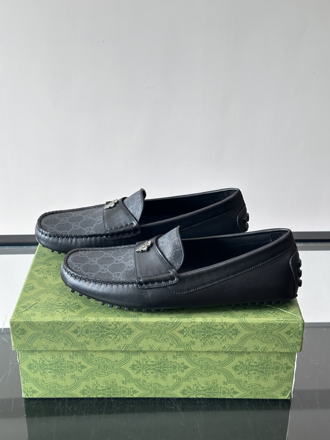 Gucci GG Canvas Driving Loafers