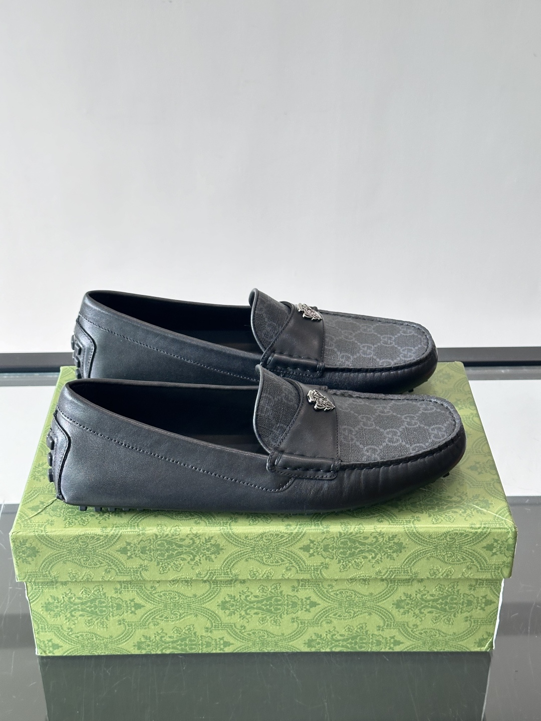 Gucci GG Canvas Driving Loafers