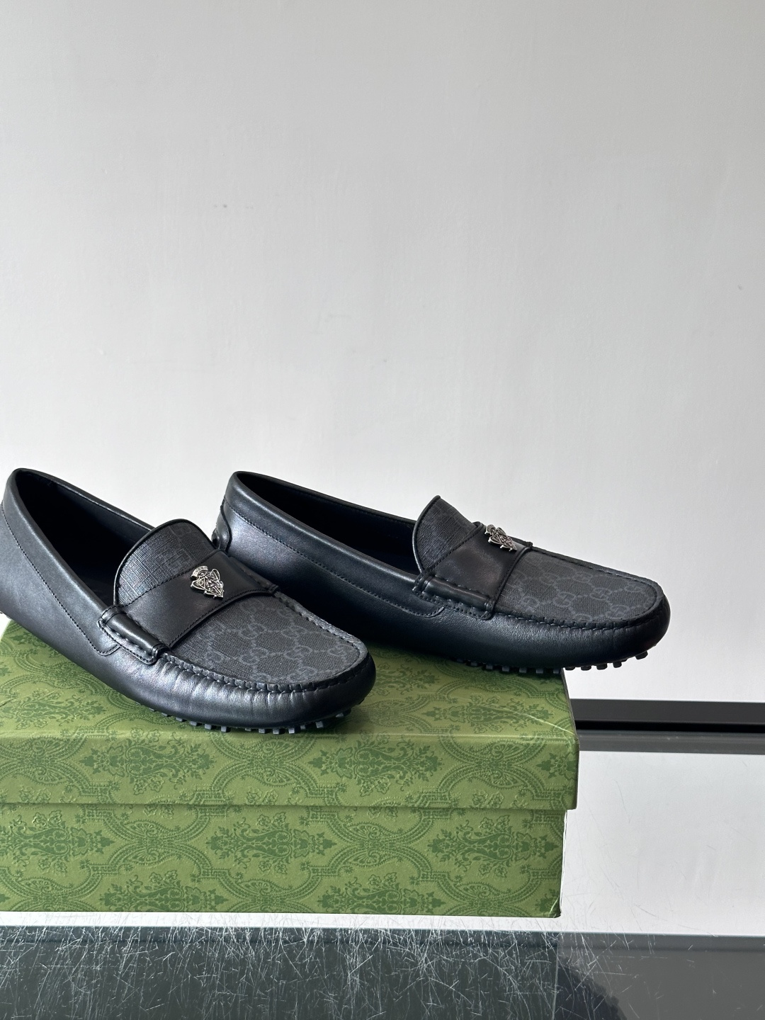 Gucci GG Canvas Driving Loafers