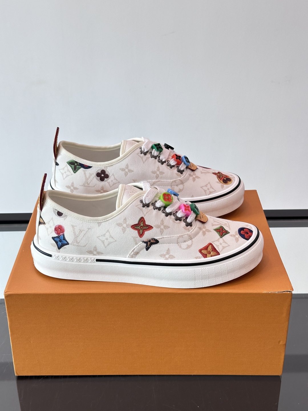 Louis Vuitton White Multicolor Monogram Sneakers