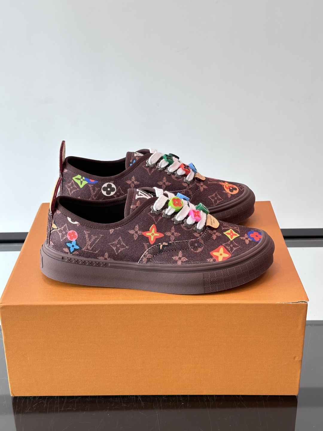 Louis Vuitton Brown Multicolor Monogram Sneakers