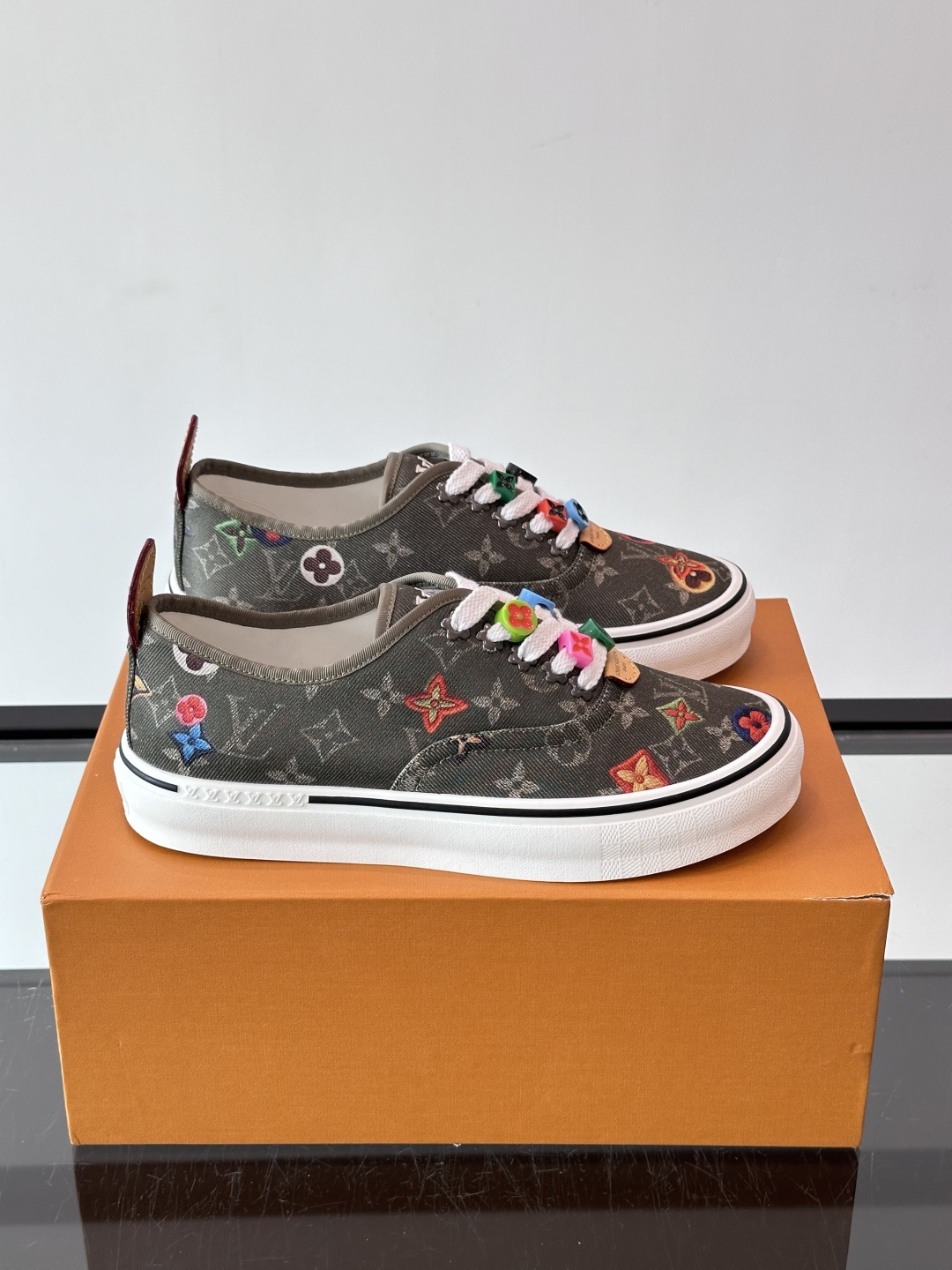 Louis Vuitton Green Multicolor Monogram Sneakers
