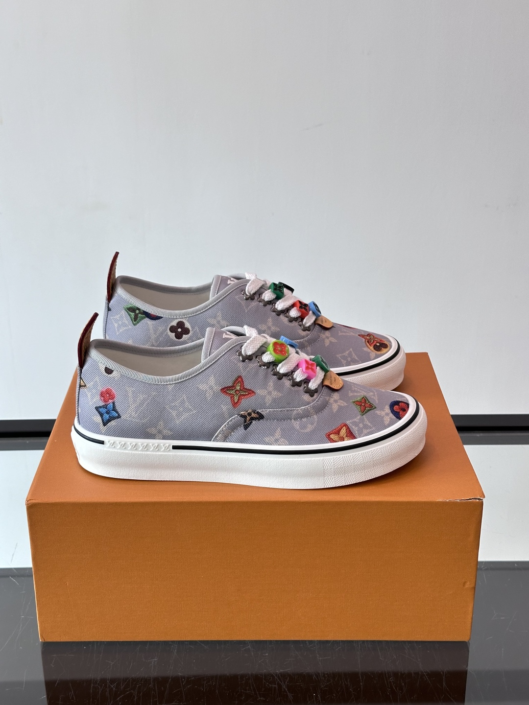 Louis Vuitton Gray Multicolor Monogram Sneakers