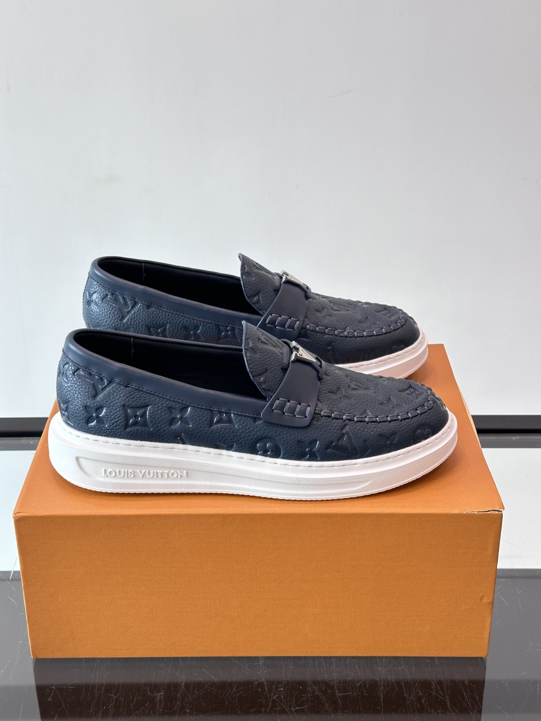 Louis Vuitton Blue Monogram Slip On Sneakers